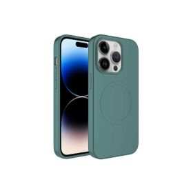 CoverZone iPhone 14 Pro Magsafe Wireles Şarj Özellikli Pastel Color Silikon Yeşil Cep Telefonu Kılıfı