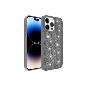 CoverZone iPhone 14 Pro Max Airbagli Kamera Korumalı Parlak Tasarımlı Z-Snow Emollient Gri Cep Telefonu Kılıfı
