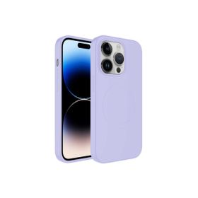 CoverZone iPhone 14 Pro Max Magsafe Wireless Şarj Özellikli Pastel Color Silikon Mor Cep Telefonu Kılıfı