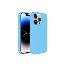 CoverZone iPhone 14 Pro Max Magsafe Wireless Şarj Özellikli Pastel Color Silikon Mor Cep Telefonu Kılıfı
