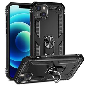 CoverZone iPhone 15 Z-Vega Shockproof Standlı Yüzük Tutuculu Mega Case Siyah Cep Telefonu Kılıfı