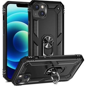 CoverZone iPhone 15 Z-Vega Shockproof Standlı Yüzük Tutuculu Mega Case Siyah Cep Telefonu Kılıfı