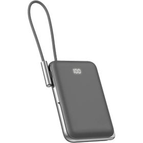 CoverZone Magsafe PD20W Dahili Type-C Kablolu Dijital Göstergeli 10.000 mAh Kablosuz Şarj CDB001 Siyah Powerbank