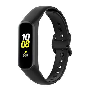 CoverZone Samsung Galaxy Fit 2 CordFit Uyumlu Esnek Silikon Siyah Kayış Kordon