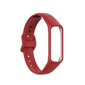 CoverZone Samsung Galaxy Fit2 İle Uyumlu Kırmızı Bileklik Kayışı Bileğe Göre Ayarlanabilen Silikon Tpu Akıllı Saat Kordonu