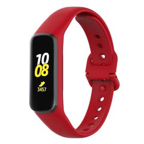 CoverZone Samsung Galaxy Fit2 İle Uyumlu Kırmızı Bileklik Kayışı Bileğe Göre Ayarlanabilen Silikon Tpu Akıllı Saat Kordonu