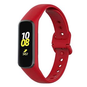 CoverZone Samsung Galaxy Fit2 İle Uyumlu Kırmızı Bileklik Kayışı Bileğe Göre Ayarlanabilen Silikon Tpu Akıllı Saat Kordonu