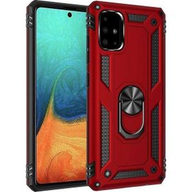 CoverZone Samsung Galaxy S10 Shockproof Standlı Yüzük Tutuculu Mega Case Kırmızı Kılıf