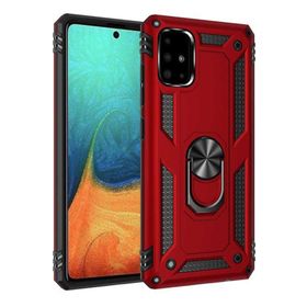 CoverZone Samsung Galaxy S10 Shockproof Standlı Yüzük Tutuculu Mega Case Kırmızı Kılıf