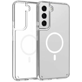 CoverZone Samsung Galaxy S22 ile Uyumlu Kılıf Şeffaf Wireless Magsafe İle Uyumlu Silikon Kılıf