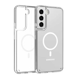 CoverZone Samsung Galaxy S22 ile Uyumlu Kılıf Şeffaf Wireless Magsafe İle Uyumlu Silikon Kılıf