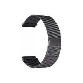 CoverZone Samsung Galaxy Watch 3 Uyumlu 45 mm Hasır Metal Örgülü Siyah Kordon
