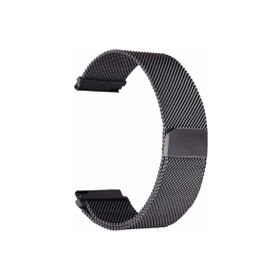 CoverZone Samsung Galaxy Watch 3 Uyumlu 45 mm Hasır Metal Örgülü Siyah Kordon