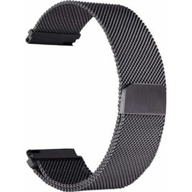 CoverZone Samsung Galaxy Watch 3 Uyumlu 45 mm Hasır Metal Örgülü Siyah Kordon