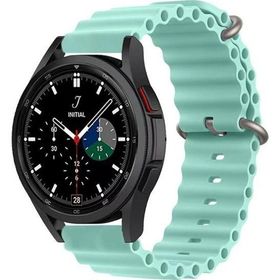 CoverZone Samsung Gear S2 42 mm Quintessential Kabartmalı Metal Tokalı Turkuaz Kordon