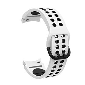 Coverzone Samsung Watch 4 Irıdescent 42 mm Siyah Beyaz Kordon