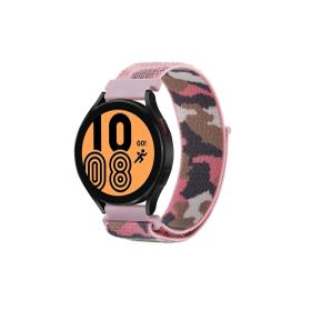 CoverZone Xiaomi Amazfit Pace Açık Pembe İle Uyumlu Kamuflaj Desenli Hasır Örgü İşlemeli Kordon