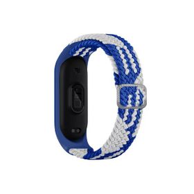 CoverZone Xiaomi Mi 7 Band Mixed Hasır Örmeli Mavi Beyaz Kayış Kordon