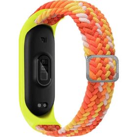 CoverZone Xiaomi Mi 7 Band Mixed Hasır Örmeli Orange Kayış Kordon