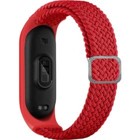 CoverZone Xiaomi Mi Band 4 Uyumlu Mixed Hasır Örme Kırmızı Kayış Kordon