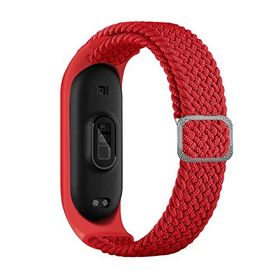 CoverZone Xiaomi Mi Band 6 Uyumlu Mixed Hasır Örme Kırmızı Kayış Kordon