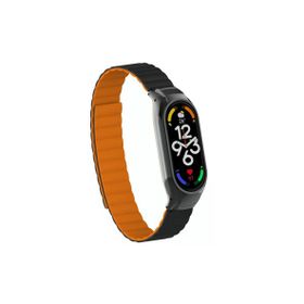 CoverZone Xiaomi Mi Band 7 Siyah Turuncu Mıknatıslı Kordon