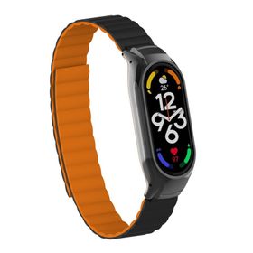 CoverZone Xiaomi Mi Band 7 Siyah Turuncu Mıknatıslı Kordon