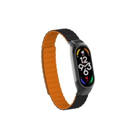 CoverZone Xiaomi Mi Band 7 Siyah Turuncu Mıknatıslı Kordon