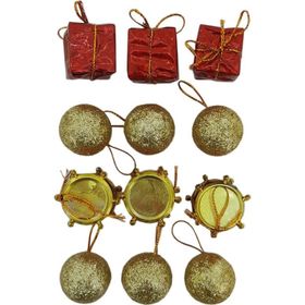 CoverZone Yılbaşı Ağacı Süsü Noel Çam Ağacı Süsü 10 Parça Renkli Set Yılbaşı Süs