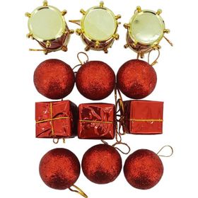 CoverZone Yılbaşı Ağacı Süsü Noel Çam Ağacı Süsü 10 Parça Renkli Set Yılbaşı Süs