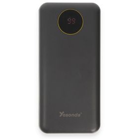 CoverZone Yosonda YXD-A70 Led Ekranlı 30.000 mAh 4in1 Dahili Micro USB, Type-C, Lightning ve USB-A kablosu Siyah Powerbank