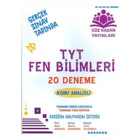 Çöz Kazan TYT Fen Bilimleri Konu Analizli 20 Deneme Video Çözümlü Çöz Kazan Yayınları