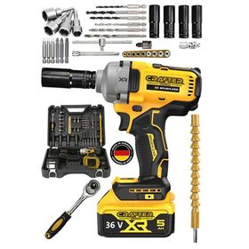 Crafter Tools Germany 450 Nm 36 V 5 Ah Şarjlı Torklu Somun Sıkma Bijon Sökme Kömürsüz Darbeli Matkap