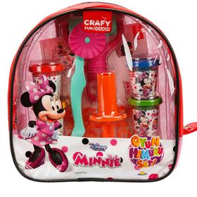 Crafy 200 gr 18 Parça Minnie Sırt Çantalı Oyun Hamuru Seti