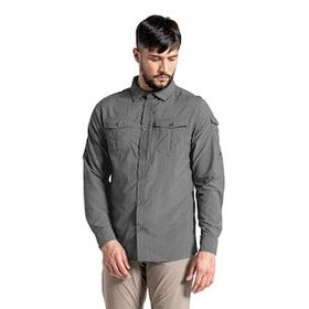 Craghoppers CMS605 Gri NosiLife Mens Adventure II LS Erkek Gömlek