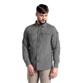 Craghoppers CMS605 Gri NosiLife Mens Adventure II LS Erkek Gömlek
