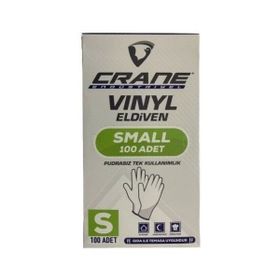 Crane Vınyl 100’lü Paket Small Pudrasız Muayene Eldiveni