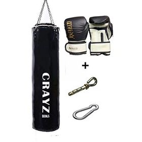 Crayz 100X30 cm Askı Aparatı Siyah Boks Kum Torbası Boks Eldiveni Set