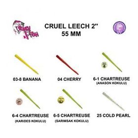 Crazy Fish Cruel Leech 5.5 cm Color:25-6 Silikon Yem