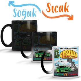 Crazy Gtrzilla R34 King Of the Monsters Sihirli Porselen Kupa