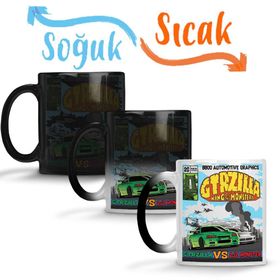 Crazy Gtrzilla R34 King Of the Monsters Sihirli Porselen Kupa