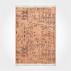 Crea Halı 8013S Kesme Modern Vena Turuncu 120x300 cm Salon Halı