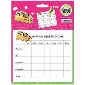 Crea Tiket 1053 Haftalık Ders Programı Okul Etiketi