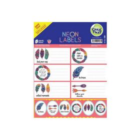 Crea Tiket 1261 Tribal 3'lü Neon Okul Etiketi