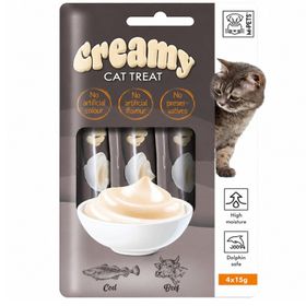 Creamy Cat Treat Cod&Beef 4x15 gr Kedi Kreması