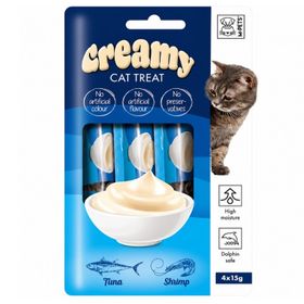 Creamy Cat Treat Tuna&Shrimp 4x15 gr Kedi Kreması