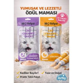 Creamy Treats Tavuk ve Ciğerli 4x15 gr Kedi Ödül Maması