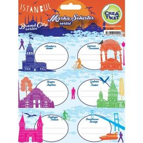 CreaTiket 1029 Marka ve Şehirler Serisi Okul Etiketi