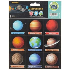 CreaTiket 1145 İngilizce Türkçe Kelime Kuşlar Böcekler Kabartmalı Etiket