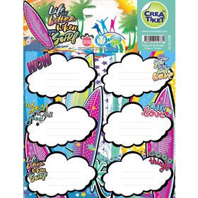 CreaTiket 1233 Kabartmalı Defter Sörf Etiket